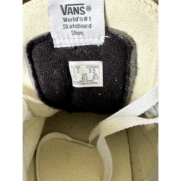 MENS VANS OFF THE WALL GREEN/WHITE HIGH TOP SNEAKERS SIZE 8 - Picture 7 of 8